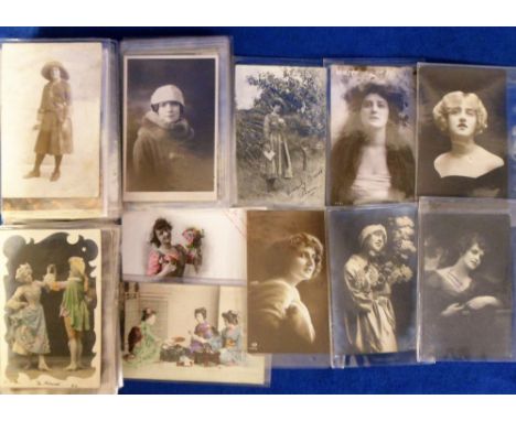 Postcards, Glamour, a collection of approx 200 cards showing named and un-named actresses, models, fashion, greetings etc man