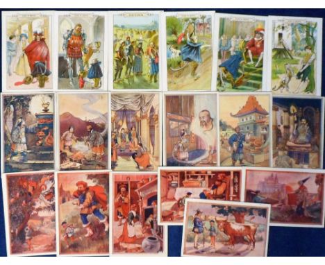 Trade cards, Sainsbury's, three sets, 'X' size, Puss in Boots (6 cards, gd), Aladdin &amp; The Wonderful Lamp (6 cards, fair/