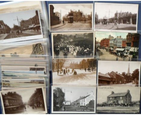Postcards, Derbyshire, a collection of approx 65 cards, RP's and printed, with several RP street scenes inc. Duffield Rd Derb