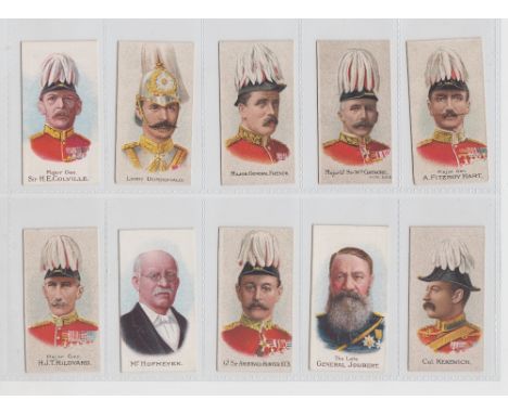 Cigarette cards, Cohen, Weenen, Boer War Celebrities, Coloured, (100 Subjects backs), ref H133, (41/45, missing Baden-Powell,