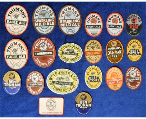 Beer labels, a collection of 17 Truman's labels, various sizes, mostly vo inc. Eagle Ale, Sparkling Mild Ale, Eagle Stout, Be