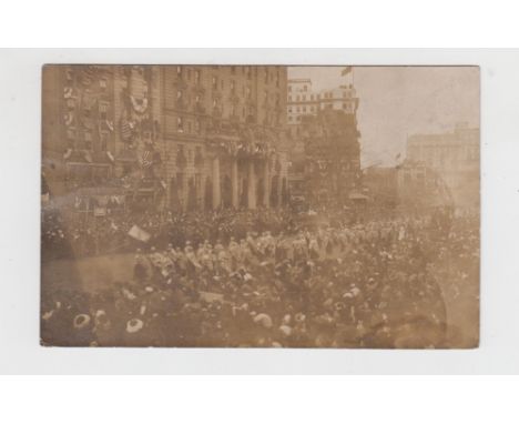 Postcard, Suffragettes, USA, sepia RP showing Suffragette march Washington 1913, pu 5 Mar, related message on reverse confirm
