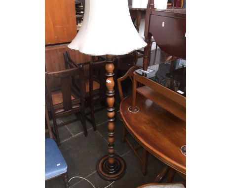 A turned column standard lamp 