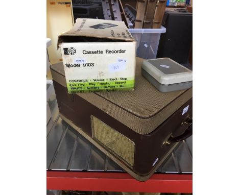 A Grundig reel to reel player and a PYE cassette recorder 