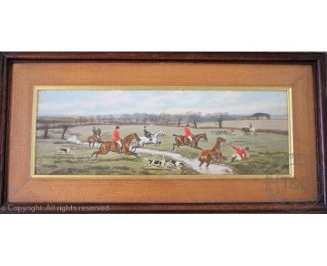 After E.A.S.Douglas (1850-1920), Series of four coloured hunting prints, Each signed and dated lower right, 20.5cm x 64.5cm, 