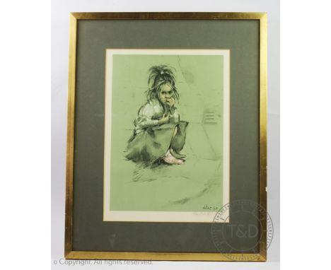 Harold Riley (b.1934), Signed limited Edition print,'Pink Shoes'No.455/500, Signed lower right, 38cm x 28cm, Framed and glaze