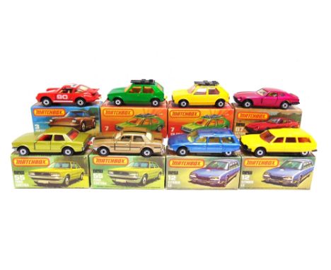 EIGHT MATCHBOX 1-75 SERIES SUPERFAST WHEEL MODELS  comprising a No.3, Porsche Turbo, red and white; No.7, V.W. Golf, metallic