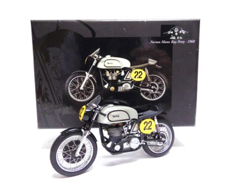 A 1/12 SCALE MINICHAMPS NO.122 132400, NORTON MANX, RAY PETTY 1960  mint or near mint, boxed.