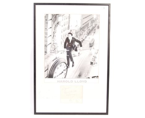 Harold Lloyd (1893-1971) - American Actor &amp; Silent Comedy Pioneer - a rare and superb autographed sketch. The sketch bein