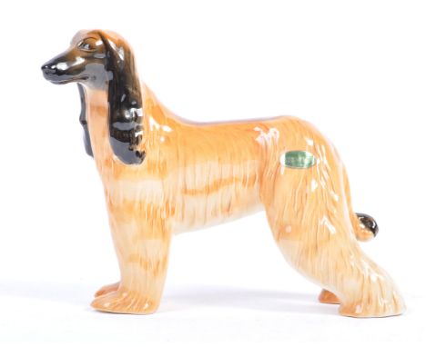An original vintage Beswick made Hajubah Of Davlen ceramic figurine of an Afghan Hound dog. Retains the original Beswick stic