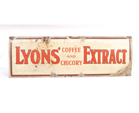 Lyons Extract - A rare original vintage Lyons Extract ' Coffee &amp; Chicory ' shop display advertising porcelain enamel sign