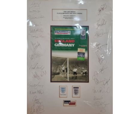 Last Match Played Beneath The Twin Towers England V Germany Official Limited Fa Item Signed By 26 England Players &amp; Staff