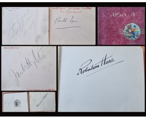 Vintage autograph album with 36 1930/40 stars autographs includes John Mills, Frances Day, Fay Compton, Mills Brothers, Ronal