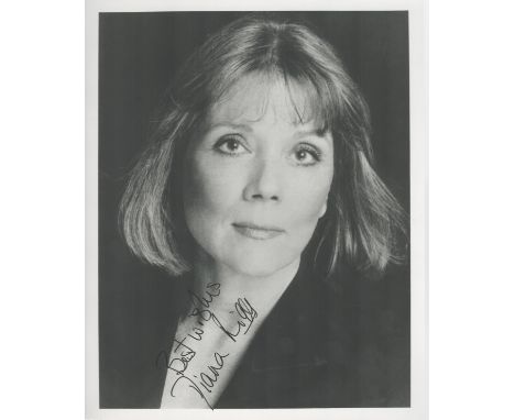 Diana Rigg Avengers James Bond signed 10 x 8 b/w portrait photo. Good condition. All autographs are genuine hand signed and c