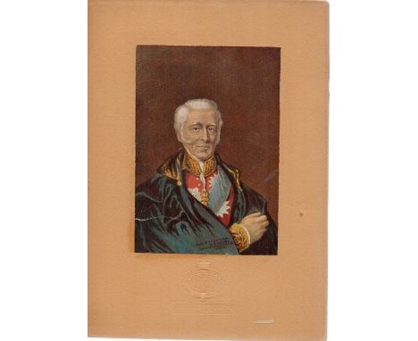 Baxter. Print, unusual small colour portrait of the Duke with good Baxter stamps on the mount. Good condition. All autographs