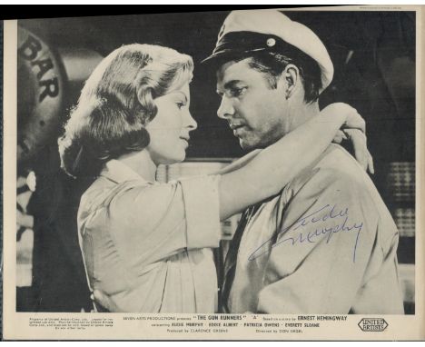 Audie Murphy (1925-1971) Actor Signed Vintage 'The Gun Runners' Promo 8x10 Photo. Good condition. All autographs are genuine 