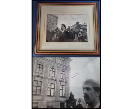 Frank Zappa 14x12 inch mounted and framed vintage black and white photo. Good condition. All autographs are genuine hand sign