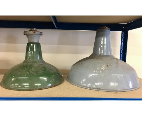 2 Industrial style metal lamp shades 