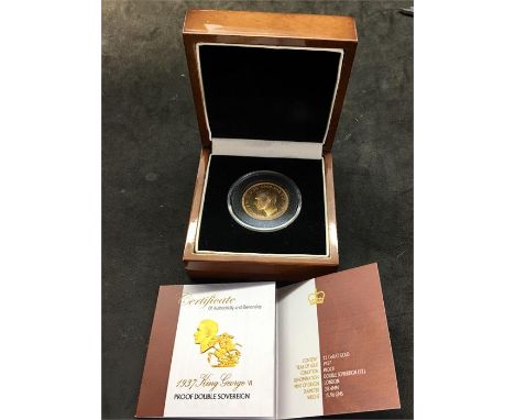 Very Rare 1937 King George V1 proof double sovereign box and certificate in 1937 to commemorate the coronation of King George