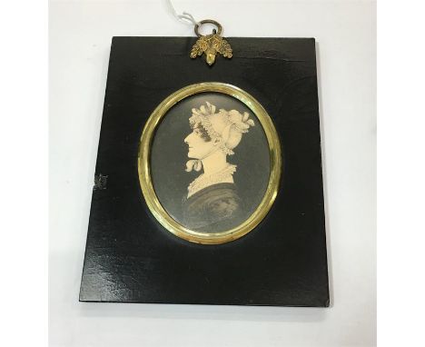 Antique 18th century silhouette portrait of  lady