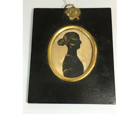Antique 18th /19th century silhouette portrait of  lady