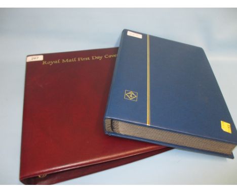 Album containing Royal Mail First Day covers relating to horses together with a stock book containing U.K., Belgium and Frenc