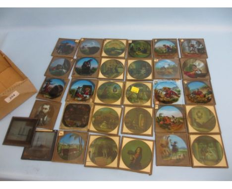 Quantity of 3.25in coloured magic lantern slides