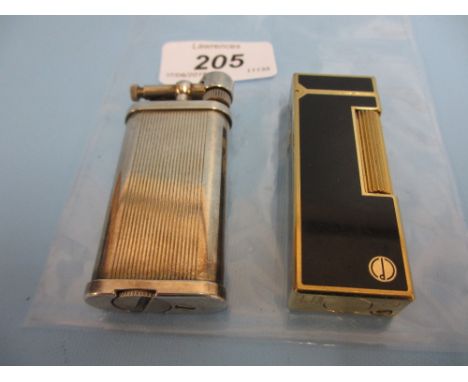 Dunhill silver plated cigarette lighter together with another Dunhill cigarette lighter