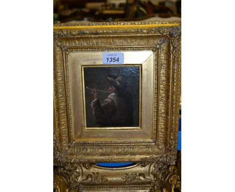 Early 19th Century Flemish school oil on panel, half length portrait of a gentleman with clay pipe