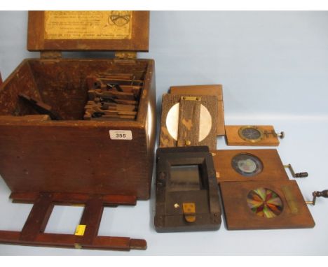 Quantity of handpainted magic lantern slides etc.