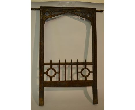 19th Century cast iron Gothic style log burner / fire surround
