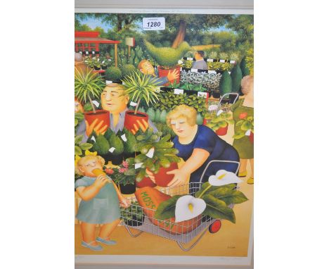 Beryl Cook, signed Limited Edition colour print, ' The Garden Centre ', No. 568 of 850, 20ins x 15ins, published by Alexander