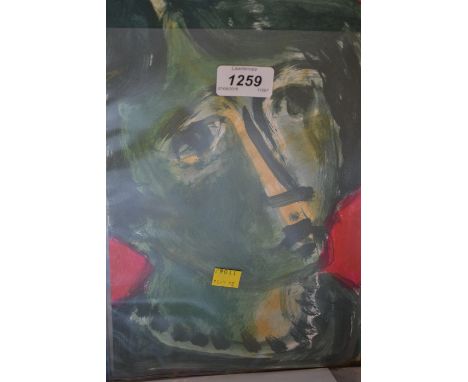 Stella Steyn, watercolour on paper, self portrait, unframed