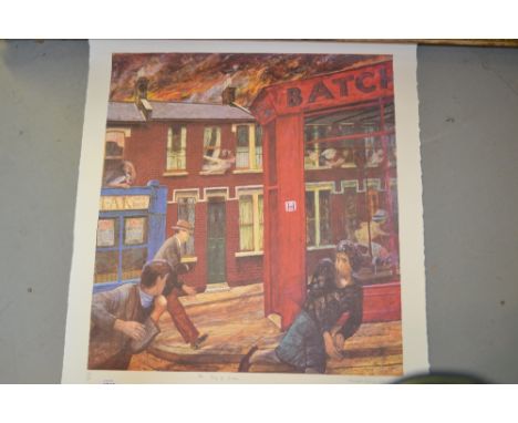Carel Weight, signed Limited Edition lithograph, ' The Day of Doom ', No. 30 of 250, 25ins x 23ins, unframed