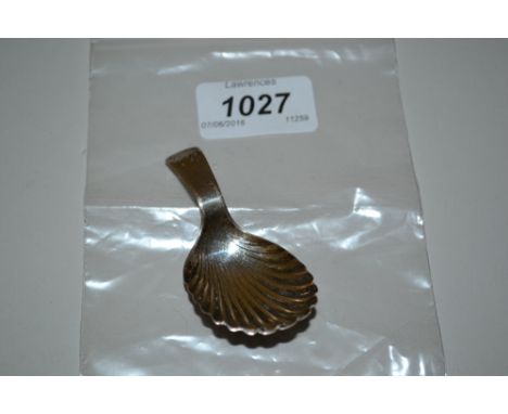 George III silver caddy spoon with a Shell pattern bowl, London, 1814, maker JS
