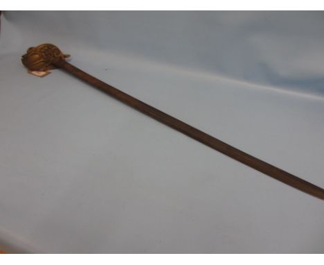 Naval Officer's sword having lions head pommel with shagreen and wire twist grip with a single fullered blade by Tappolet & C