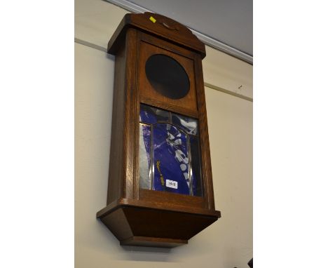 1920's Oak wall clock (a/f) together with a small quantity of tools and a clock movement