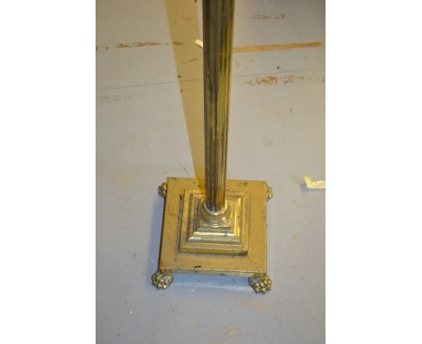 Brass Corinthian column standard lamp (lacking shade)