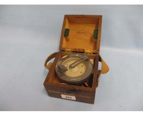 War Department Issue medium landing compass, in original oak case