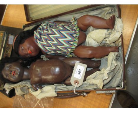 Heubach Koppelsdorf, bisque headed Negro doll together with an Armand Marseille doll (a/f)