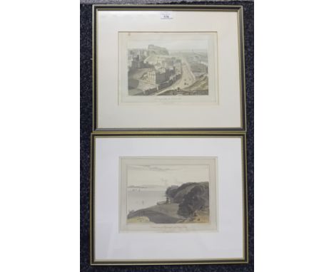 Will DaniellA pair of coloured engravings titled ''Edinburgh from Carlton Hill'' & ''Distant view of Edinburgh with Wemyss Ca