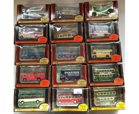 Collection of 15 -  Exclusive First Edition Diecast model buses and trucks in original boxes. 