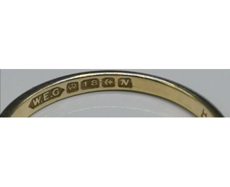 Gold 18ct ladies ring with small diamonds size L[2.02g] 