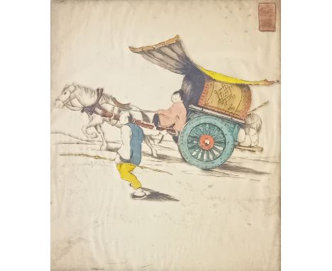 Dorsey Potter TysonOriginal Etching titled ''Peking Cart'' printed in colour, signed and dated 1930.Limited edition, copy 42/