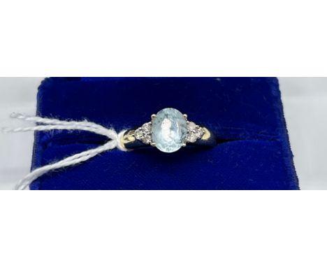 14ct Gold ladies ring size N[3.69g] 
