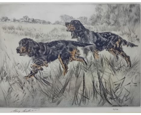 Henry WilkinsonLimited editioned coloured etching ''Pair of English Setters'', signed.[49x59cm] 