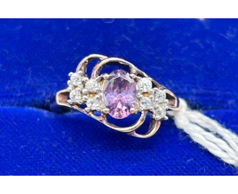 9ct Gold ladies ring size J[1.94g] 