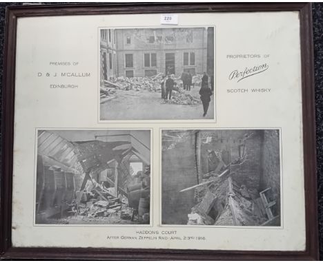 Large print showing Haddon's Court premises of D & G M'Callum, edinburgh. Proprietors of Perfection Scotch Whisky after Germa