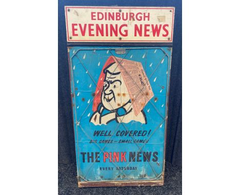 Vintage ‘Edinburgh Evening News’ newspaper advertising sign 