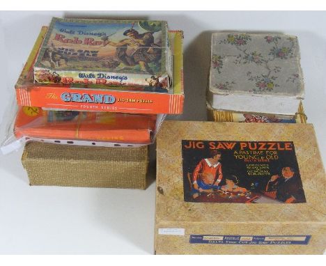 A Quantity Of Vintage Puzzles Inc. Wooden & Chad Valley